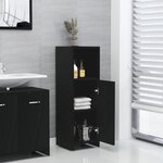 vidaXL Armoire de salle de bain Noir 30x30x95 cm Bois d'ingénierie