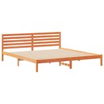 vidaXL Cadre de lit avec tête de lit Brun cire 180 x 220 cm Pin massif
