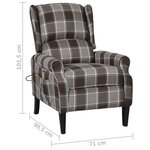vidaXL Fauteuil de massage inclinable Marron Tissu