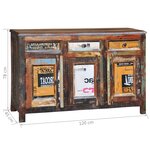 vidaXL Placard vintage avec 3 tiroirs 3 portes Bois massif récupéré
