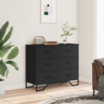 vidaXL Commode noir 91x35 5x74 5 cm bois d'ingénierie