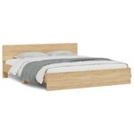 vidaXL Cadre de lit avec LED sans matelas chêne sonoma 180x200 cm