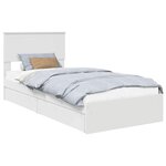 vidaXL Lit de Rangement Blanc 90 x 190 cm Bois d'ingénierie