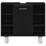 vidaXL Ensemble de mobilier de salle de bain avec étagère 3 Pièces Noir