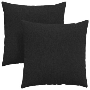 vidaXL Coussins de canapé 2 pc tissu Noir 60 x 60 cm