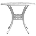 vidaXL Table de jardin blanc Ø90x75 cm aluminium coulé