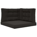 vidaXL Coussin de canapé d'extérieur 3 Pièces Noir Polyester