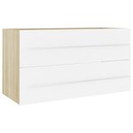 vidaXL Ensemble de meubles de salle de bain 2Pièces blanc et chêne sonoma