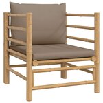 vidaXL Salon de jardin 8 Pièces avec coussins taupe bambou