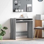 vidaXL Bureau avec étagère Gris 77 5 x 43 x 79 cm Bois d'ingénierie