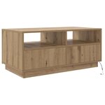 vidaXL Table basse avec lumières LED chêne artisanal 90x49x40 cm