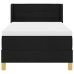 vidaXL Lit à ressorts avec matelas avec tête de lit Noir 80 x 200 cm