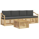 vidaXL Ensemble de canapés d'extérieur 5 Pièces Blanc et anthracite