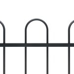 Vidaxl clôture de jardin avec dessus en cerceau acier 17 x 1 5 m noir
