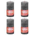 Bolsius Bougies pilier rustiques Shine 4 Pièces 130x68 mm Gris orageux