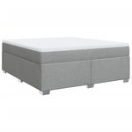 vidaXL Sommier à lattes de lit avec matelas Gris clair 180x200cm Tissu