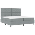 vidaXL Lit à ressorts avec matelas Gris clair 200 x 200 cm tissu