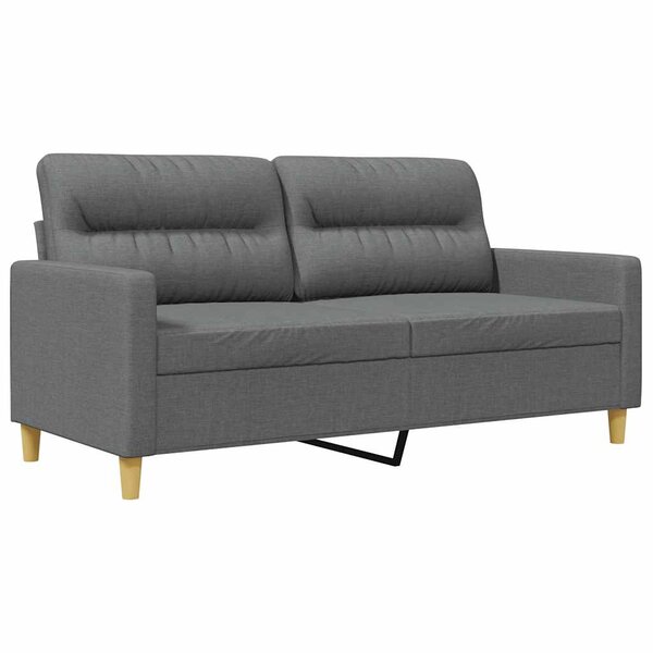 vidaXL Canapé à 2 places Gris foncé 140 cm Tissu