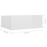 Vidaxl tables de chevet flottantes 2 pièces blanc brillant 40x30x15 cm