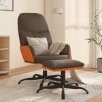 vidaXL Chaise de relaxation avec tabouret Marron Tissu