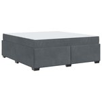 vidaXL Cadre de lit avec matelas Gris foncé 180 x 200 cm tissu