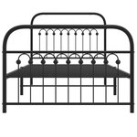 vidaXL Cadre de lit métal sans matelas avec pied de lit noir 100x190cm