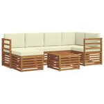 vidaXL Ensemble de canapé d'angle avec coussin 7 Pièces Naturel et Crème