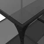 vidaXL Table basse avec dessus en verre noir 98 5x50x40 cm acier