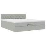 VidaXL Cadre de lit ottoman avec matelas gris clair 160x200 cm velours