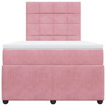 vidaXL Sommier à lattes de lit avec matelas Rose 120x200 cm Velours