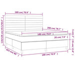 vidaXL Sommier à lattes de lit avec matelas Gris clair 180x200cm Tissu