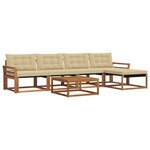 vidaXL Ensemble de canapés d'extérieur 6 Pièces Naturel et Beige