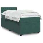 vidaXL Sommier à lattes de lit et matelas Vert foncé 80x200 cm Velours