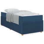 vidaXL Cadre de lit avec matelas avec matelas Bleu 90 x 200 cm tissu