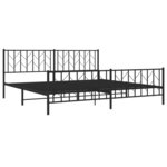 vidaXL Cadre de lit métal sans matelas avec pied de lit noir 200x200cm