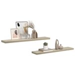 vidaXL Étagères murales flottantes 2 Pièces Chêne 120x23 5x3 8 cm MDF
