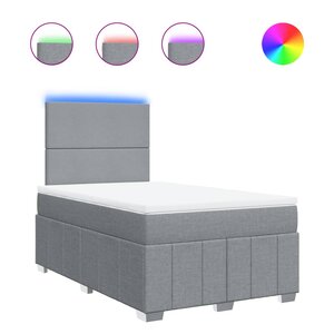 vidaXL Sommier à lattes de lit avec matelas Gris clair 120x200cm Tissu