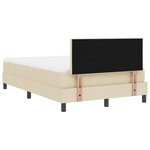 vidaXL Lit à sommier tapissier avec matelas et LED crème 120x200 cm en tissu