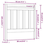 vidaXL Tête de lit Gris 95x4x100 cm Bois massif de pin