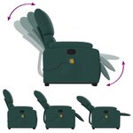 vidaXL Fauteuil inclinable de massage Vert foncé Tissu