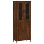 vidaXL Buffet haut Chêne marron 69 5x34x180 cm Bois d'ingénierie
