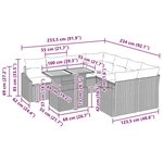 vidaXL Ensemble de jardin 9 pièces avec coussins – Poly rattan noir et acacia