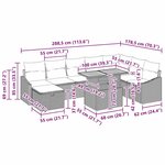 vidaXL Ensemble de canapé de jardin 9 pièces avec coussins en poly rotin gris.