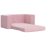 vidaXL Canapé-lit pour enfants 2 places rose peluche douce