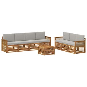 vidaXL Ensembles de canapés avec coussin 8 Pièces Bois d'Acacia Massif