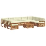 vidaXL Ensemble de canapés d'extérieur 10 Pièces Naturel et Crème