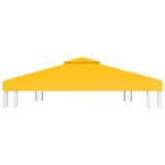 vidaXL Toile de toit de belvédère 2 niveaux 310 g/m² 4x3 m Jaune