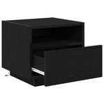 Table de chevet vidaXL avec lumières LED en chêne noir 40x39x37 cm