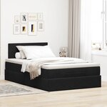 vidaXL Lit ottoman avec matelas noir 120x190 cm velours