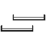 vidaXL Étagères murales avec barres 2 Pièces noir 80x16x14 cm